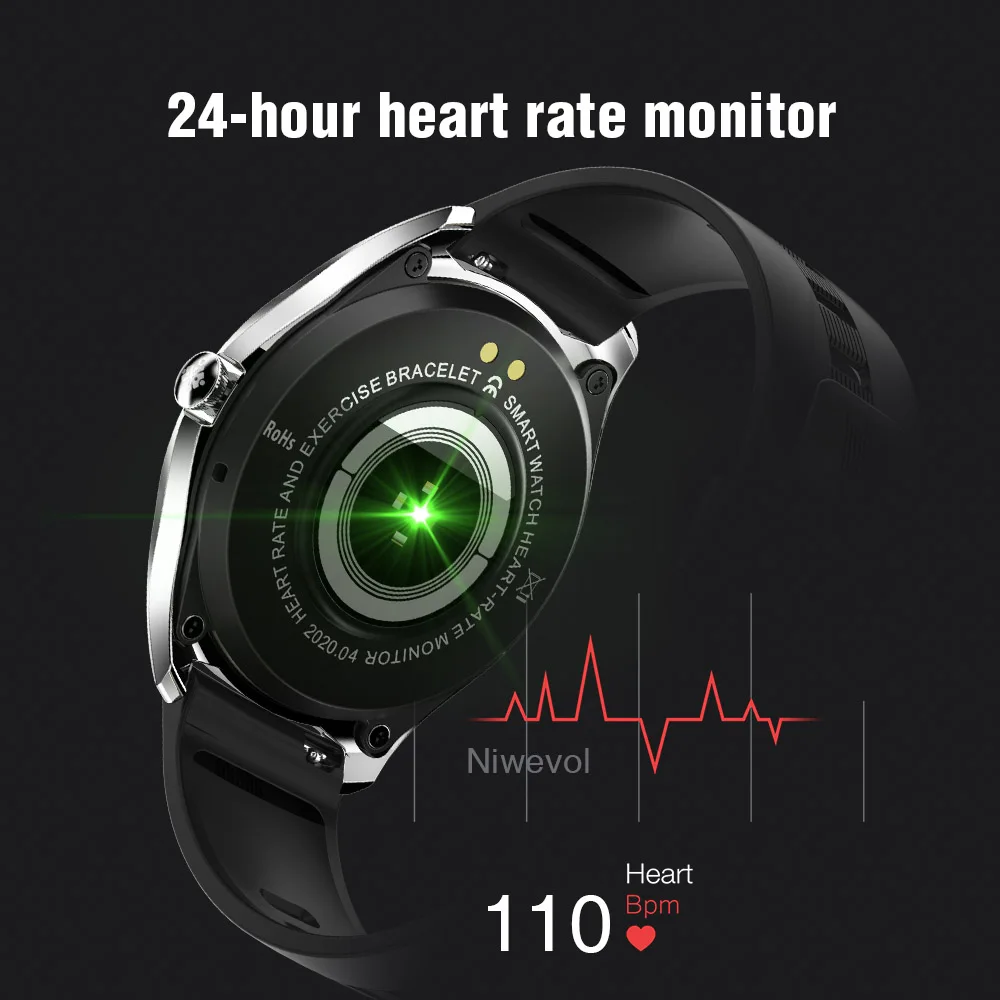 Niwevol-reloj inteligente deportivo para hombre, pulsera con Bluetooth, llamadas, reproducción de música, Dial personalizado, control del ritmo cardíaco, para Android e Ios, 2023