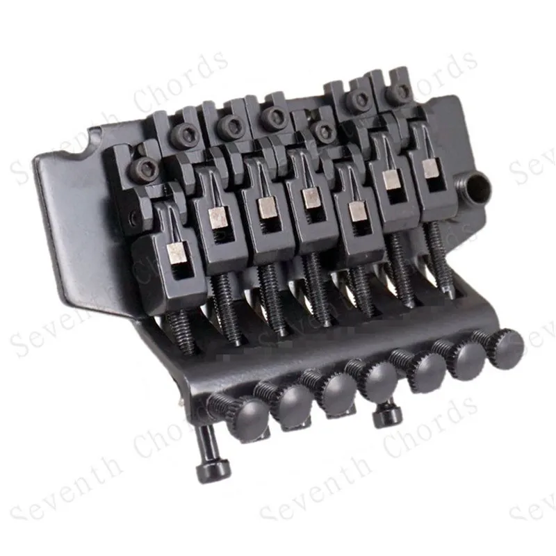 EIN Set Von Schwarz 7 Saiten Tremolo Brücke Doppel Verriegelung Systyem Für Elektrische Gitarre Zubehör Teile Musical Instrument – Detail 4