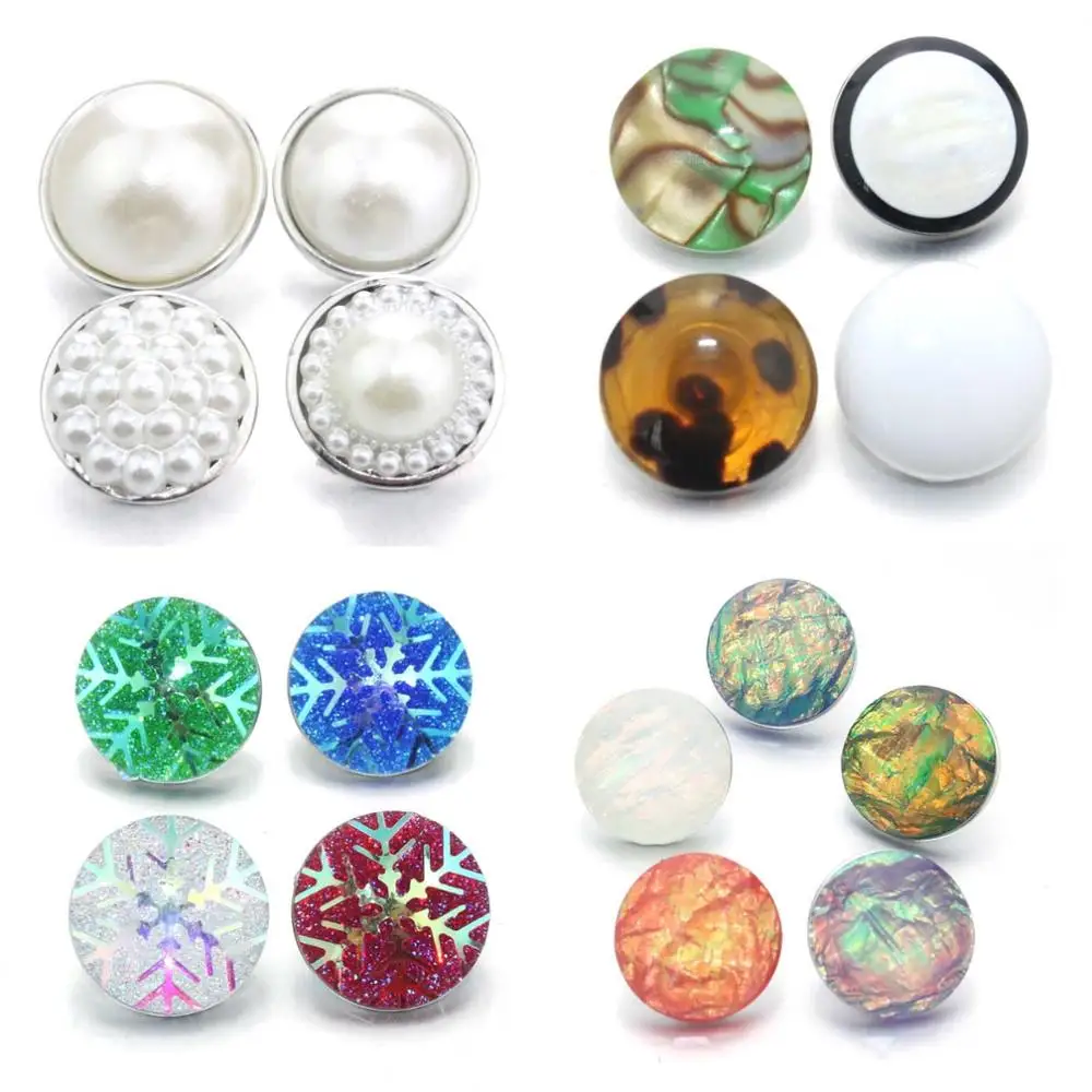 10 Pcs/lot New Snap Button Jewelry Mixed Style Ginger Resin 18mm Snap Buttons Fit Snap Bracelet Bangles Button Jewelry