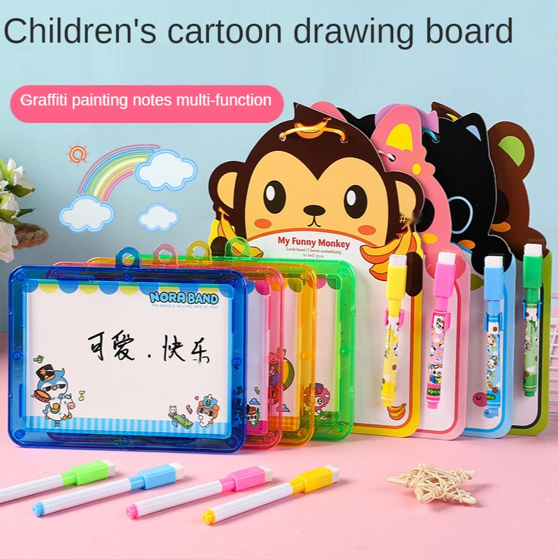 

Learning Toys for Children Cartoon Drawing Board Plastic Magnetic Small Whiteboard Double-sided Hanging Writing Teaching Board