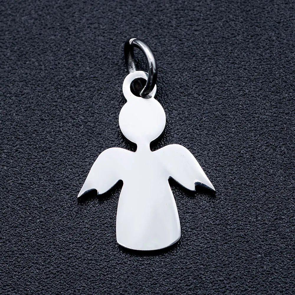 

5pcs/Lot 316L Stainless Steel Angel Charm Pendant for DIY Jewelry Making Necklace Bracelet Accessories Gifts