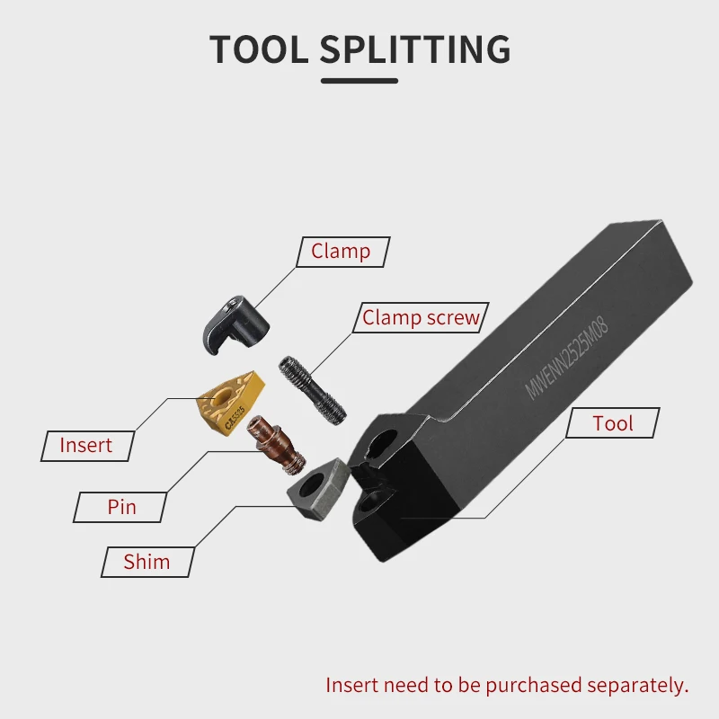 MWENN2020K08 MWENN2525M08 External Turning Tool Holder WNMG Carbide Inserts MWENN Lathe Cutting Machine Tools Set