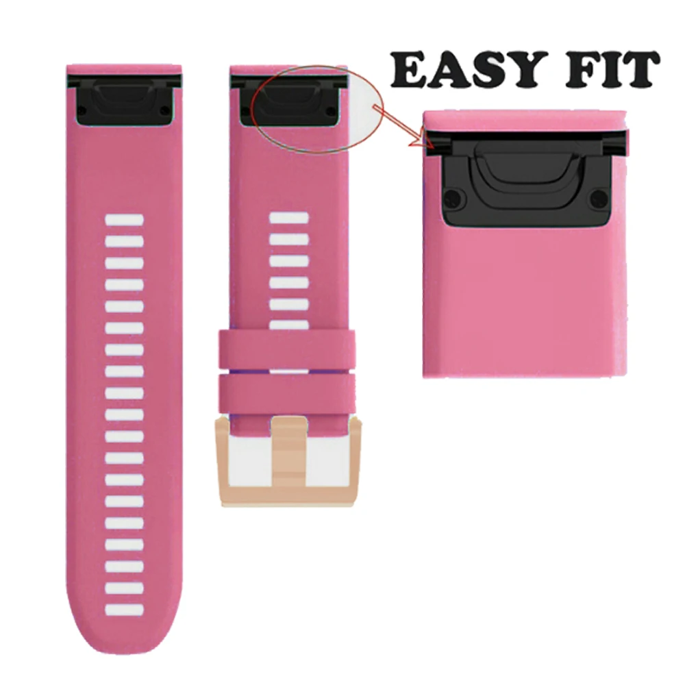 20mm Smart Watch Band Straps For Garmin Fenix 7S/5S Plus/6S/6S Pro Quick Release Strap Silicone Bracelet Rose gold Accessories