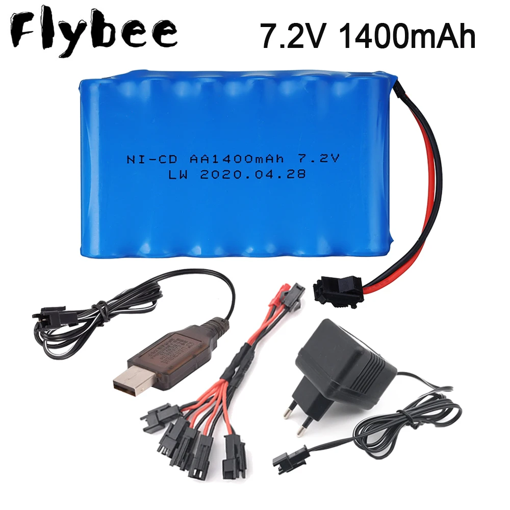 7.2v upgrade battery 1400mah AA NiCD Rechargeable Battery For RC toys Car Tanks Trains Trucks Robot Boat Gun battery Accessories