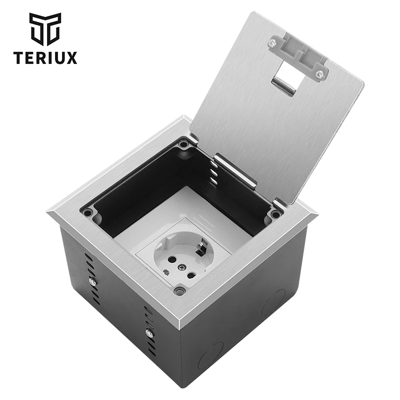 Factory sale stainless steel socket recessed panel height adjustable box customized 250v manufacturer built in floor socket