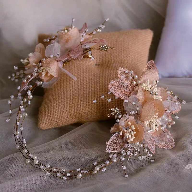 Royal Flower Bridal Headbands Tiaras Soft Wedding Hairbands Evening Head Wear Wedding Hair Accessory