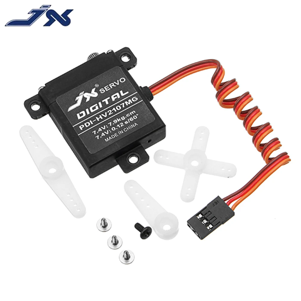 

JX PDI-HV2107MG 6-7.4V High Torque 7.9kg Metal Gear Digital Servo Compatible With Futaba JR For RC Fixed Wing Airplane Plane Toy