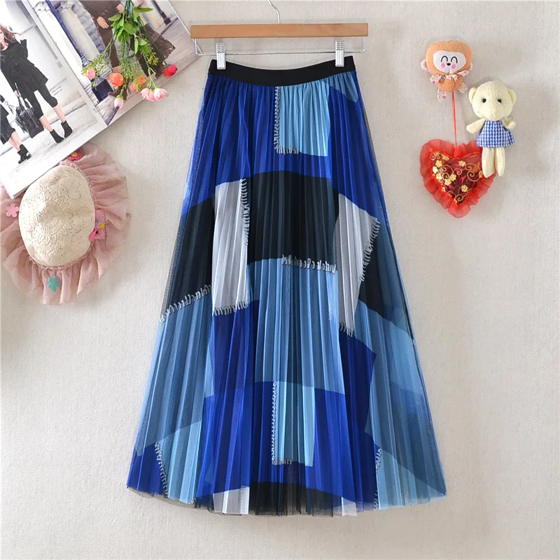 Women Casual Double Layer Mesh Skirts 2021 Fashion Ladies Elegant Streetwear High Waist Tulle Harajuku Skirt DS234