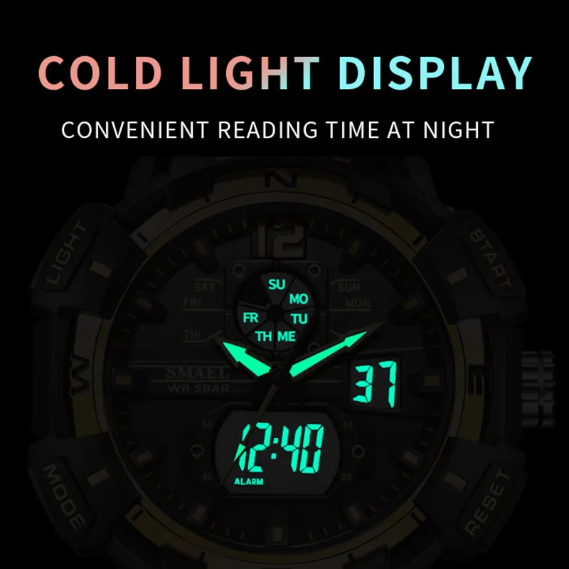 Sport Watch For Men Military Clock Fashion White Hour 50M Waterproof Luminous Hands Wristwatches Digital 8045 Men Watches Quartz