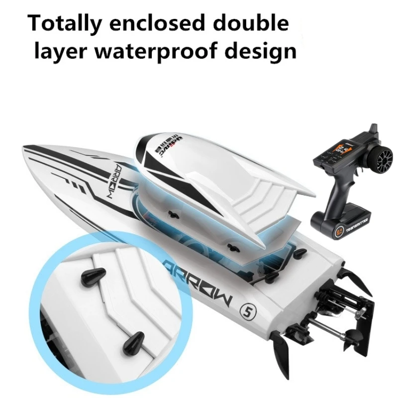 Large Brushless Remote Control High Speed Boat 150M Anti-Collision Double Layer Waterproof Cooling System Electric RC Boat Model