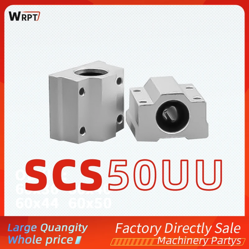 

SCS Linear Slider Bearing Optical Shaft Seat Guide Rod Seat Box Type Slider Aluminum Shell Slide Seat SCS50UU