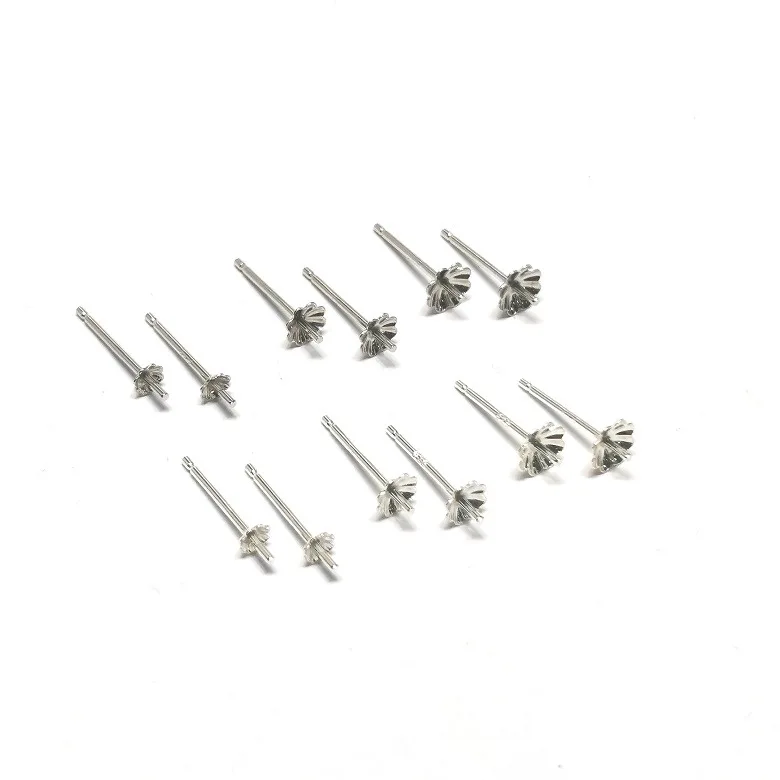 

3/4/5MM 40pcs/Pack " Fake One Penalty Ten " ( Mark 925) S925 Sterling Silver Earring Pins Jewelry Findings & Accessories