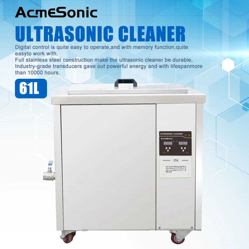 61L Power Adjust Ultrasonic Cleaner Single Tank Oil Dust Remove DPF Mold Circuit Board Metal Ultra Sonic Wash Machine 60L