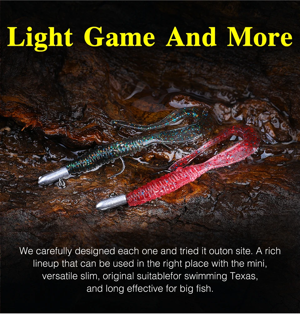 TSURINOYA Angelköder Grub 63 mm 0,7 g 40 Stück Light Game Ajing Künstlicher weicher Köder BOUNDEN Bass Fügen Sie Garnelensalz hinzu Silikon Swimbait – Detail 9