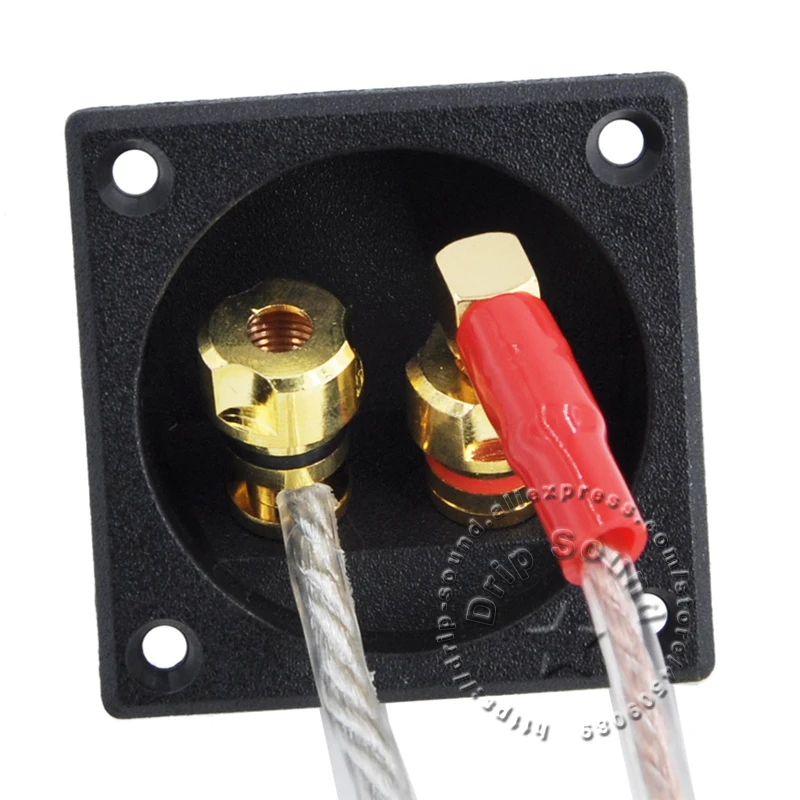 2x Speaker Box Terminal Square Spring/Twist Cup Connector Subwoofer Enclosure Wire 57x57mm/2.24"x2.24"
