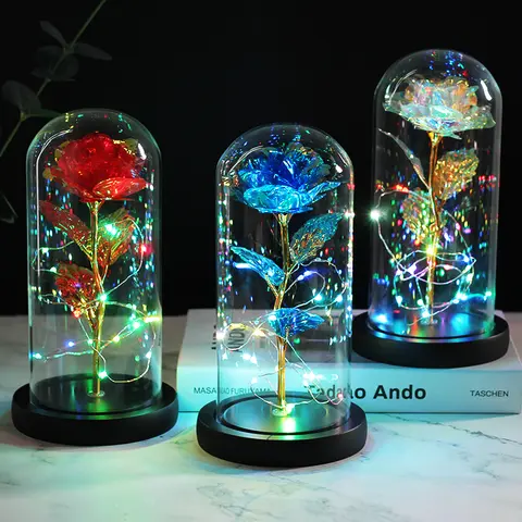 Colorful LED Night Light with Galaxy Rose SZVVI