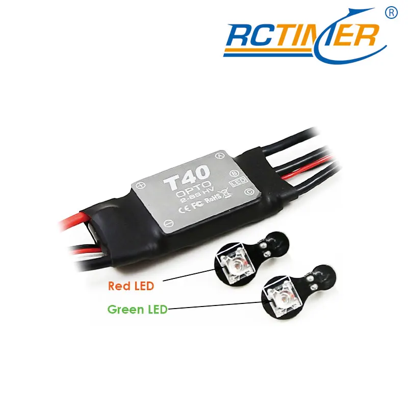 

Rctimer 40A SimonK Firmware T40A ESC with LED(Red&Green)