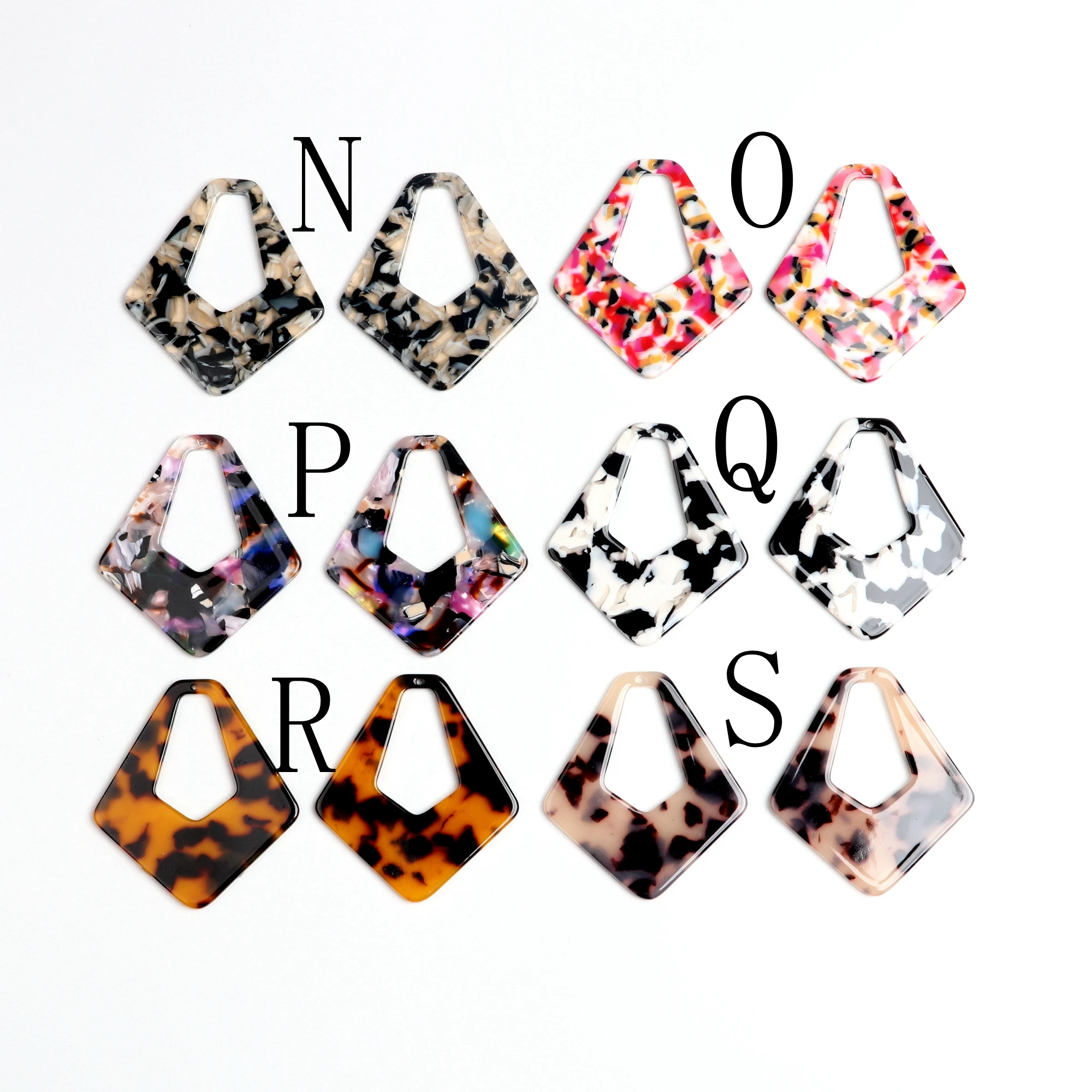 Tortoise Shell Beads,Acetate Acrylic Earring Charms,Teardrop Shaped Pendants,Jewelry findings,Earrings Parts,50mmx45mm ACE233