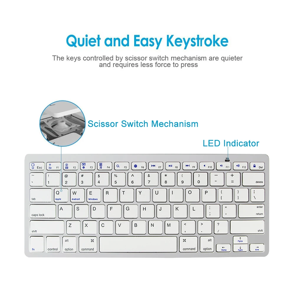 X5 Bluetooth Wireless Keyboard with Touch Mouse Ultra-slim Mini Portable 78 Keys Keyboards Combo for PC Desktop iMac Office Use