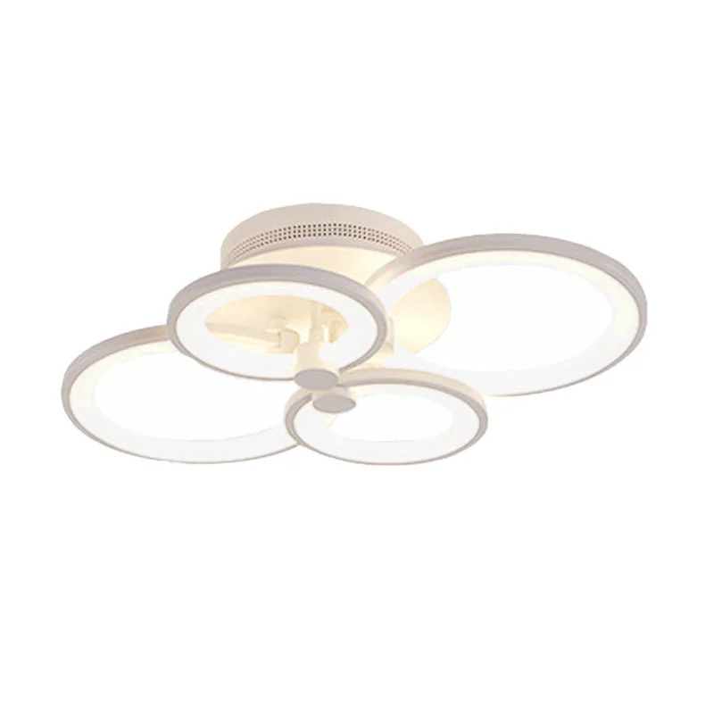 

Modern Ceiling Light With Round Design, Light With Gold And White Rings For Living Room And Bedroom Ceilings With Coffee