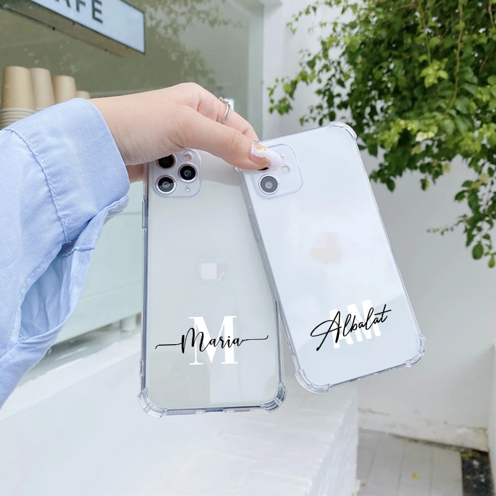 مخصص اسم قضية الهاتف آيفون 13 12 11 برو ماكس X XR XS 7 8 Plus Mini SE شخصية شفافة لينة كوكه آيفون 11 13