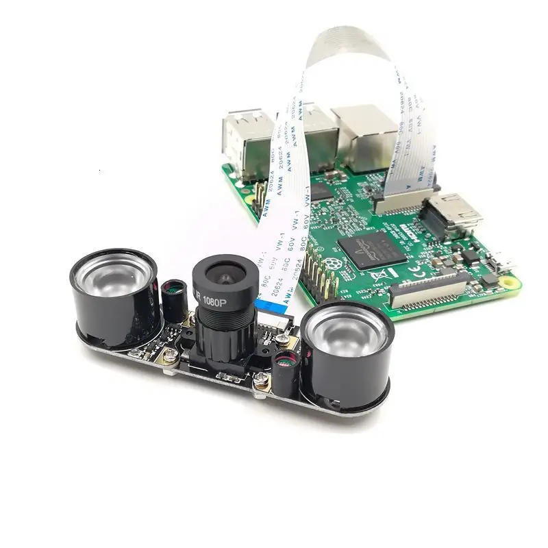 

5mp Ov5647 Raspberry Pi 3 Night Vision Camera Module+ 2pcs 5w Infrared Light Compatible For Raspberry Pi 2/3 Development Board