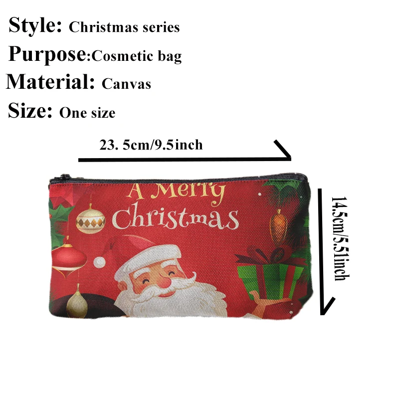 Ladies Cute Christmas Theme Printed Cosmetic Bag Necessaries for Women\'s Portable Makeup Organizer Cosmetic Bag For Makeup