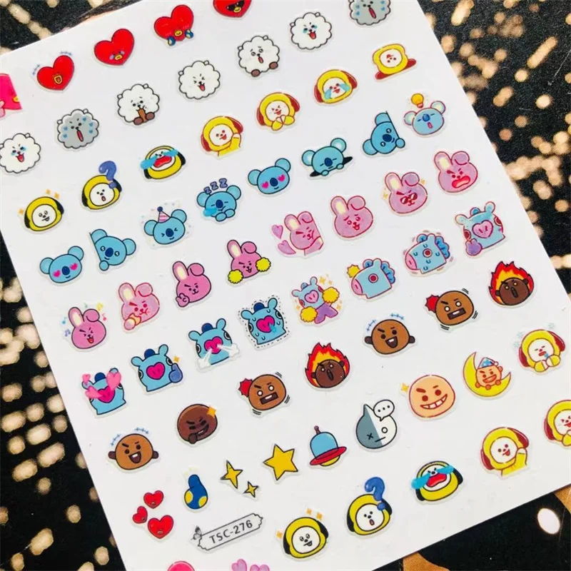 

Newest dogs series TSC-276 hand cartoon colorful designs 3d nail art sticker nail decal accessories