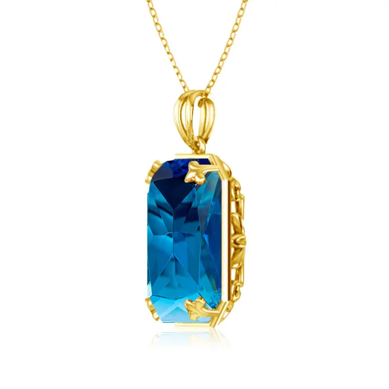 585 Gold Plated Pendants and Necklaces Real Solid 925 Sterling Silver Woman Pendants for Fine Jewelry