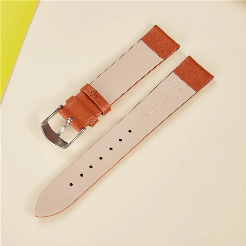 Soft Genuine Calfskin Leather Watch Strap Women Fashion Bracelets Wrist Straps 14mm 16mm 18mm 20mm 22mm Ladies Thin Watchband