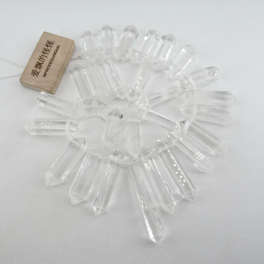 APDGG Natural Large Top-drilled Nugget Real Clear Quartz Beads Smooth Rough Irregular Stone 15.5\