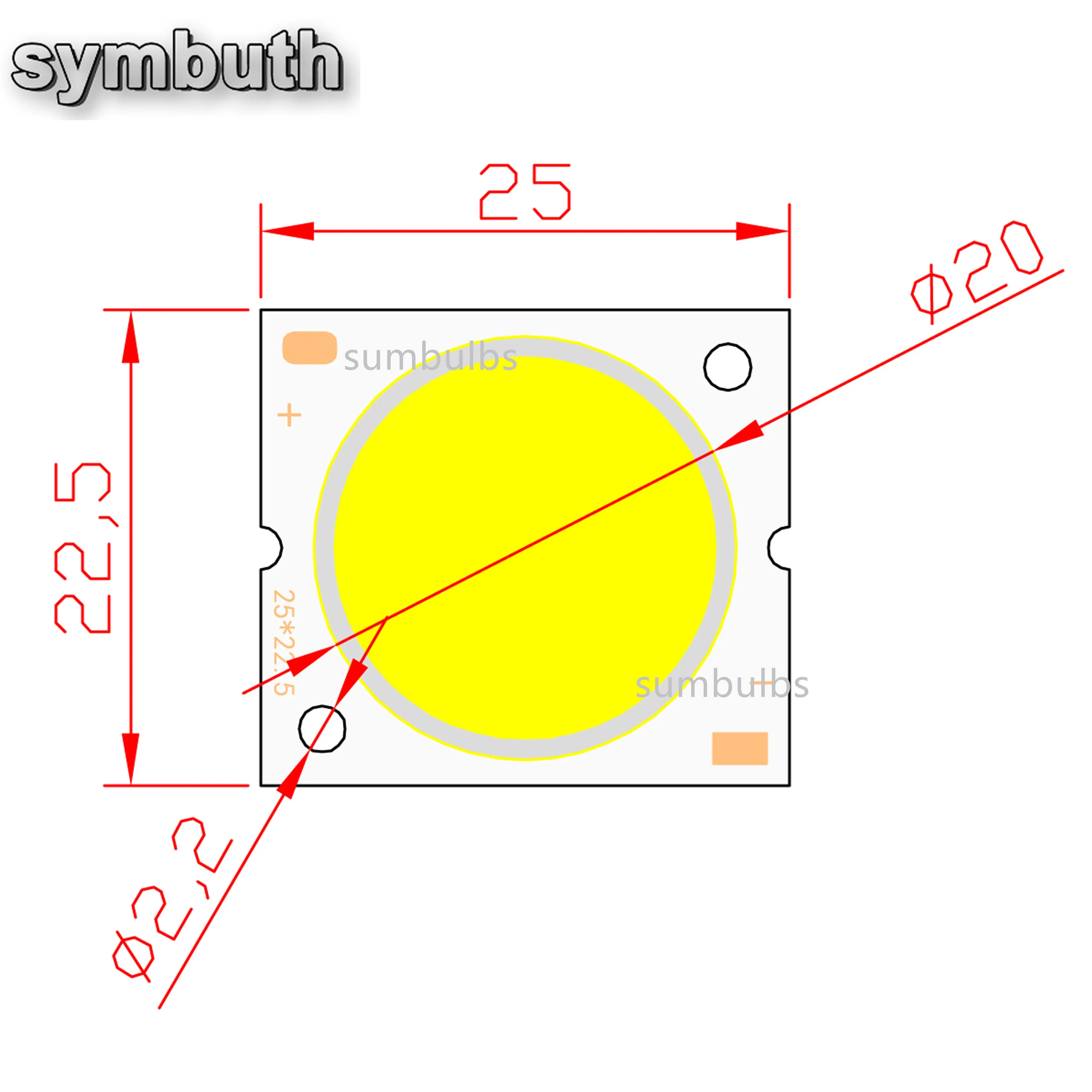 25*23mm 20mm średnica oświetlenia źródło lampka reflektorowa Cob zimnego ciepłego naturalny biały do reflektor puchowego 10W 20W 30W dioda Led Led