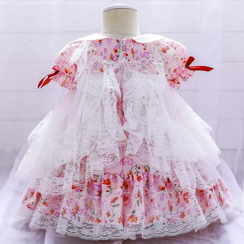 

1-5 Years Newborn Lolita Style 1 Year Birthday Dress For Baby Girl Clothes Princess Dresses Baptism Dress Infant Vestidos Flower