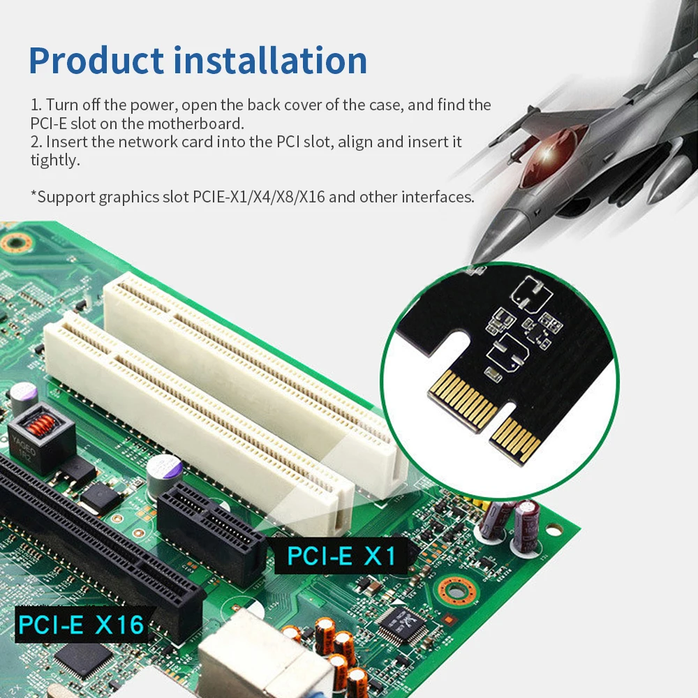 1200M PCI-E Dual-Band Wireless Network Card Computer WIFI Receiver With Compatible With Windows XP/Vista/7/8/10 Mac OS X WC1200