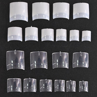 500Pcs/Bag Short Square Nail Tips French Half Cover Artificial 10(0-9) Size Clear/Natural Fake Acrylic Manicure False Nails VA-0