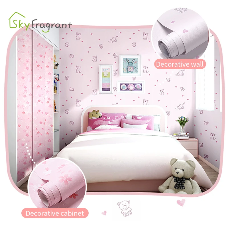 Ins Girl Room Decoration Wallpapers Self Adhesive Water Proof Wall Stickers Warm Bedroom Desktop Wardrobe Home Decor Sticker