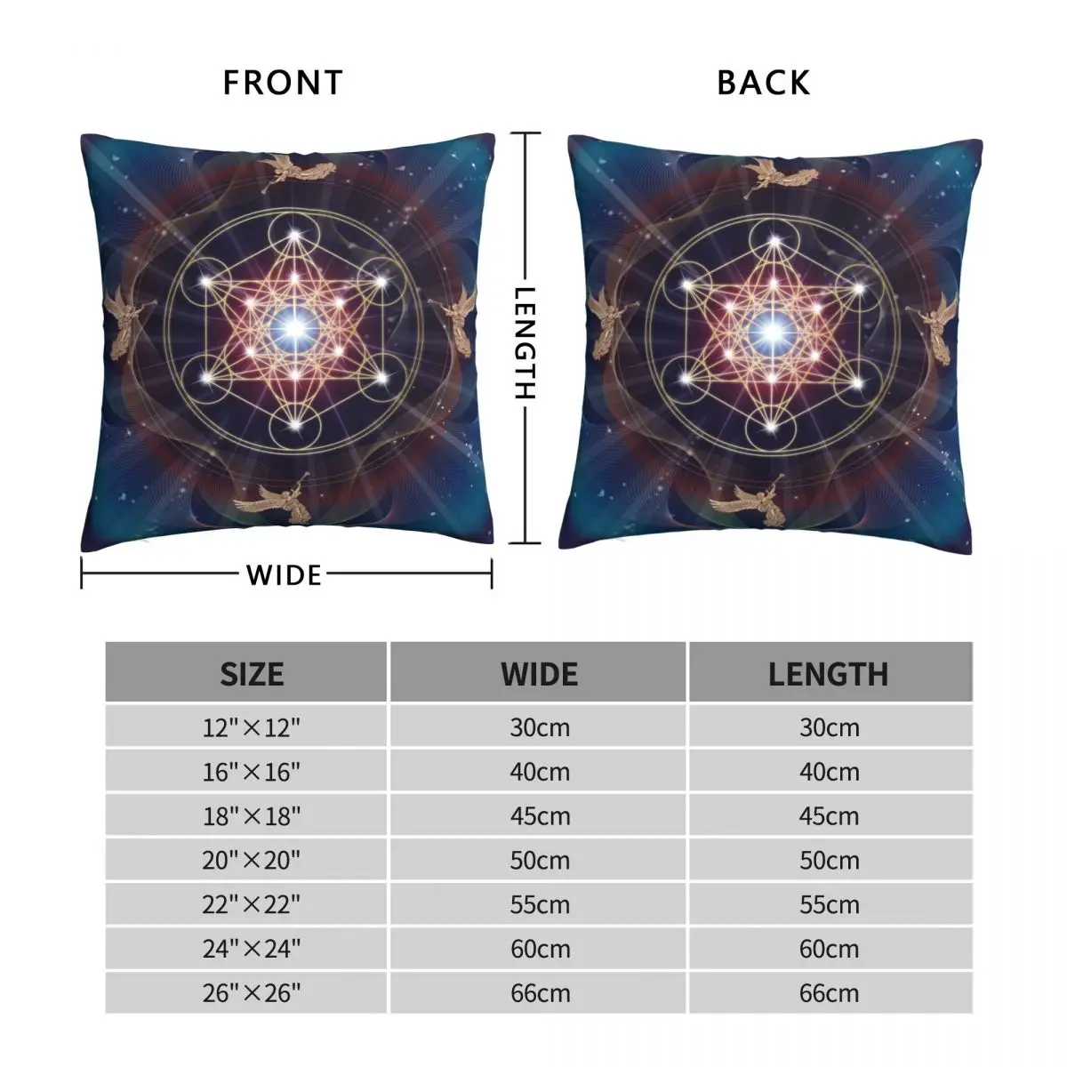 Merkabah Mysticism Peace And Balance Square Pillowcase Polyester Linen Velvet Printed Zip Decor Bed Cushion Case