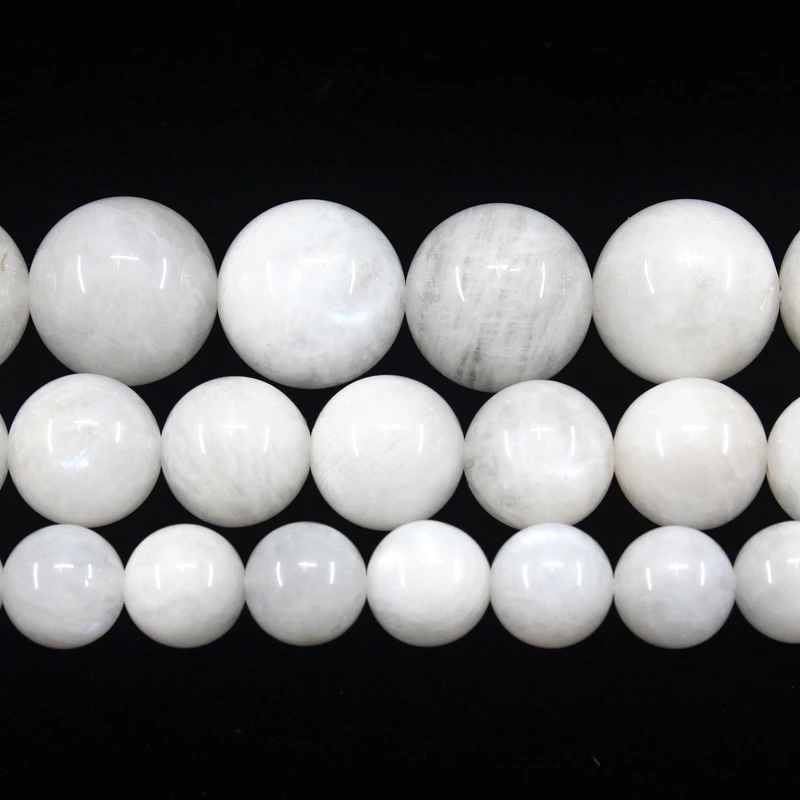 Natural White Moonstone Round Loose Beads Strand 6/8/10MM For Jewelry DIY Making Necklace Bracelet