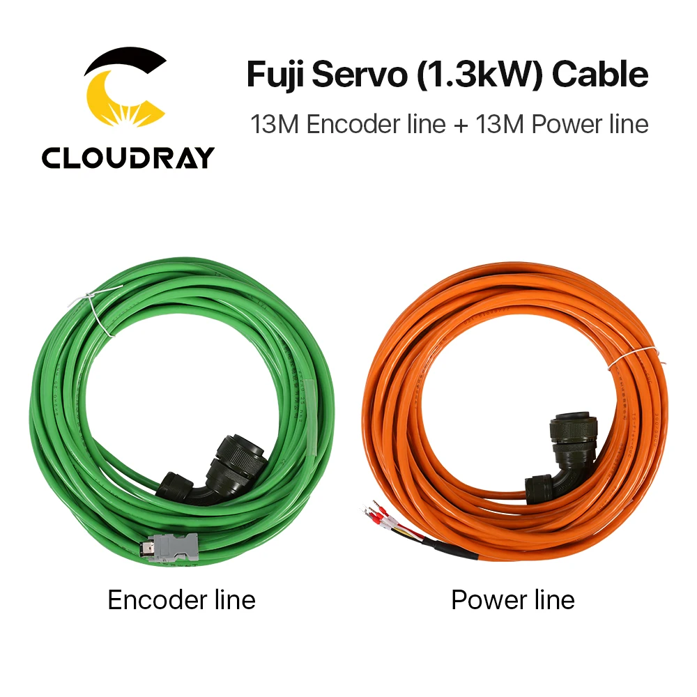 Cloudray Fuji Servo Motor Cable 1.3KW 13M Encoder Line +Power Line for GYL132B6-TG2