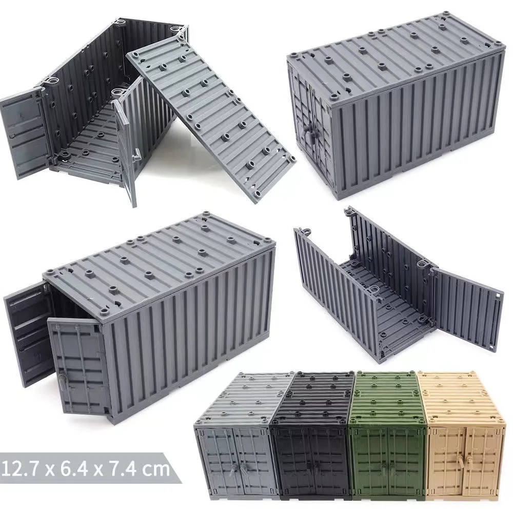 WW2 Military Weapons Gun Container Building Block Figures Accessories Equipment MOC Brick Shipping Transport Case SWAT Kids Toys