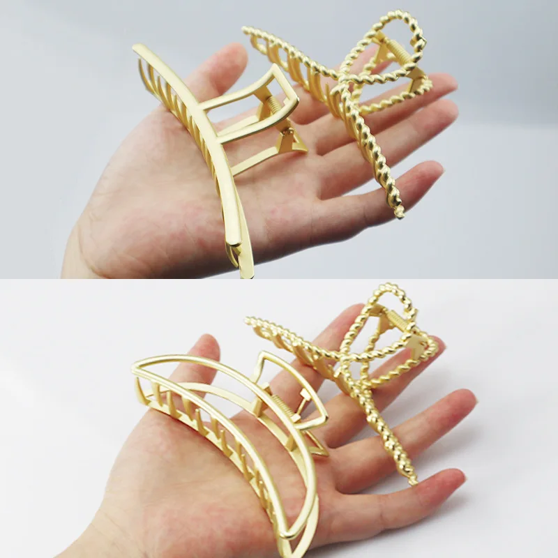 Paket Tunggal Dilapisi Klip Rambut Logam Pegangan Rambut Multiwarna Geometris Ekor Kuda Aksesoris Rambut