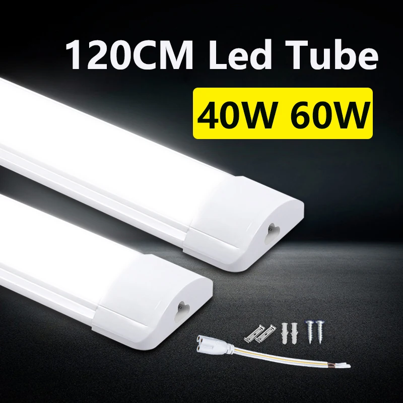 Imagem -02 - Lâmpada Led Fluorescente 120cm Pés 220v para Cozinha t5 Tamanhos 1200 mm 40w 60w Branco Frio para Casa