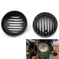 1Pair Motorcycle Black Aluminum Protector Indicator Turn Signal Grill Covers Fits For Royal Enfield Classic 500
