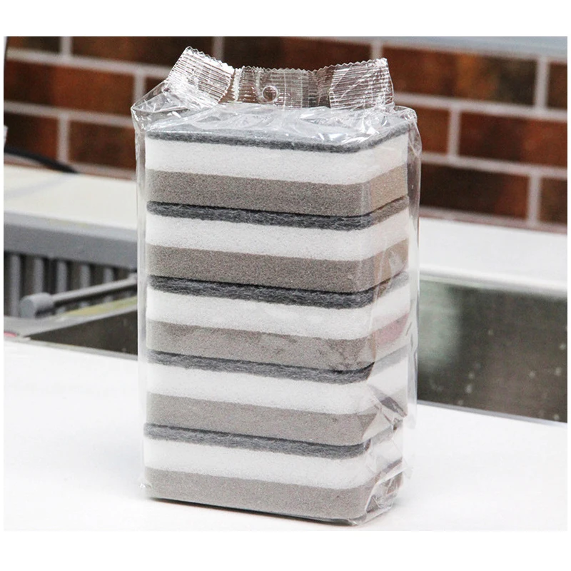 5pcs neue xiaomi doppel-seite schwamm Verdickt geschirr wischen scheuer pad reinigung pinsel nano baumwolle topf pinsel küche schwamm