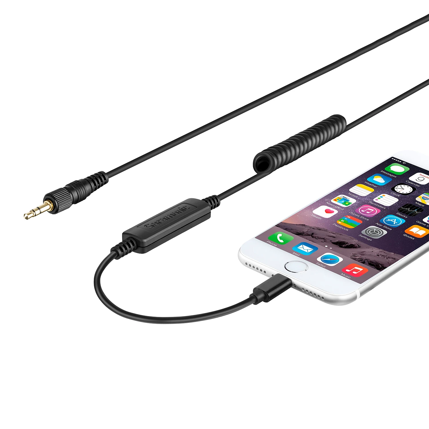 Saramonic LC-C35 cabo de saída travando 3.5mm conector masculino para apple certificada relâmpago para ios dispositivo vlog filme que faz atirar