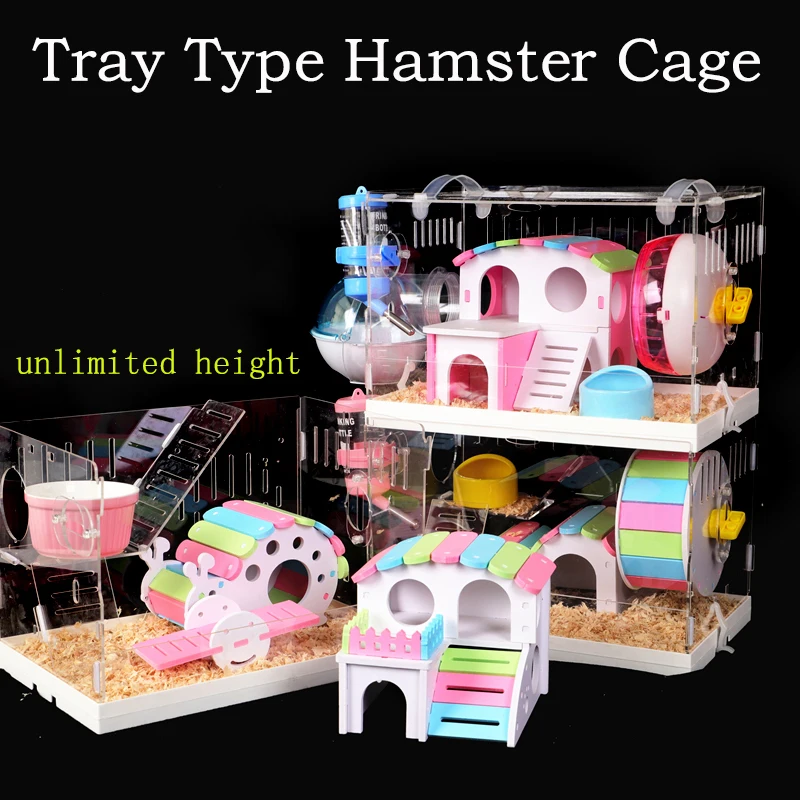 Tray Type Acrylic Hamster Cage Double-layer Three-layer Transparent Villa Golden Silk Bear Drawer Cage Terrarium