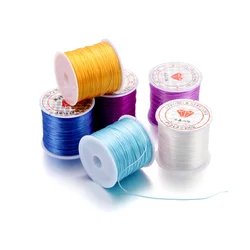 Rouleau de 10-40m de cordon de perles en cristal élastique solide de 1mm pour Bracelets, fil extensible, collier, bricolage, fabrication de bijoux