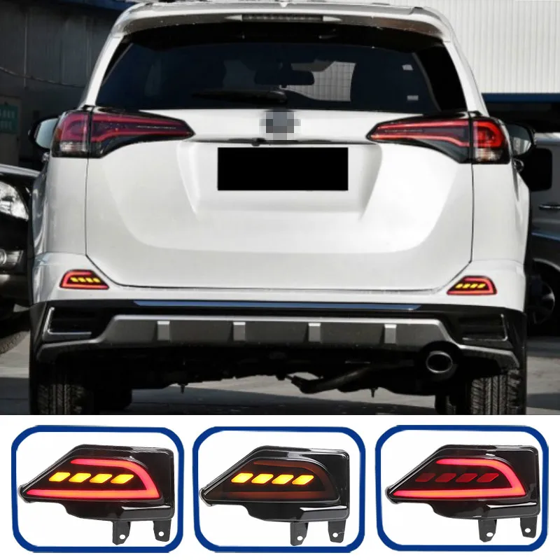 For Toyota RAV4 RAV 4 2016 - 2018 Multi-functions LED Rear Bumper Light Fog Lamp Brake Light Dynamic Turn Signal Reverse Light