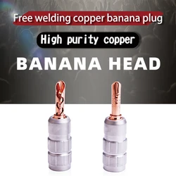 YYAUDIO 8pcs Red Copper 0638-WF Male Banana Plug Speaker Cable Connectors For Audio Video Speaker Cable Adapte No Soldering