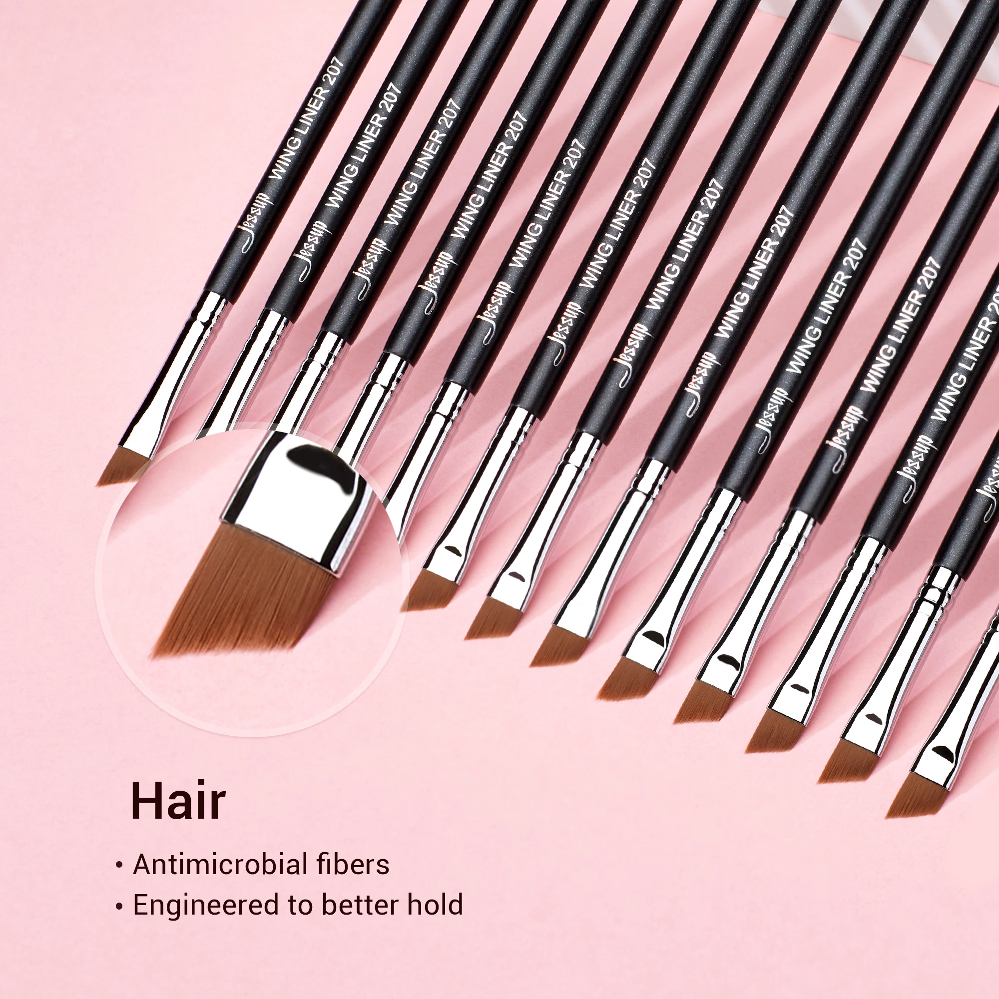 Jessup Eyebrow Brush Makeup Pure Synthetic Ultra-thin-tipped Precision Tapered for Lash Line Wooden S142